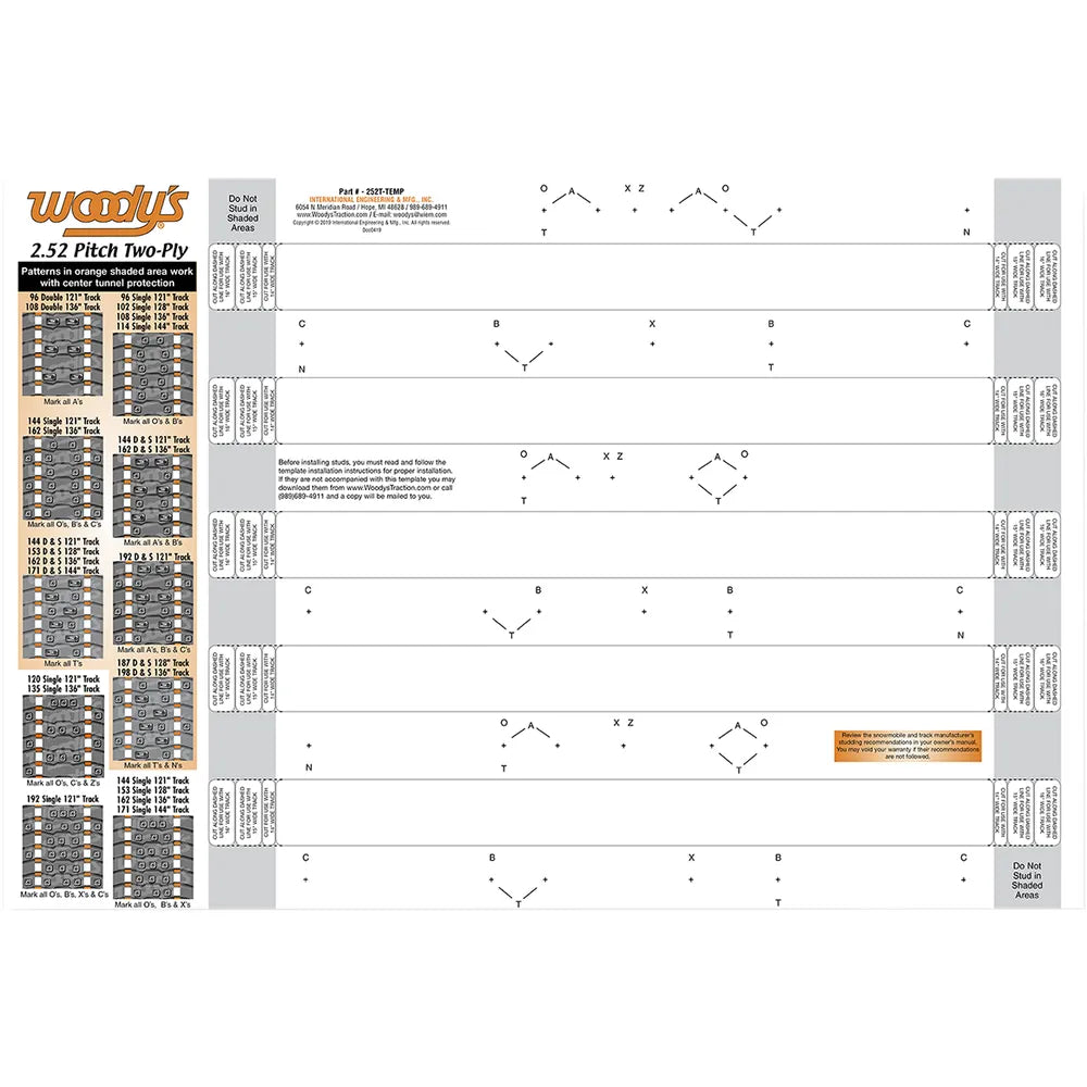 Template 2.52 Pitch 2-Ply Track