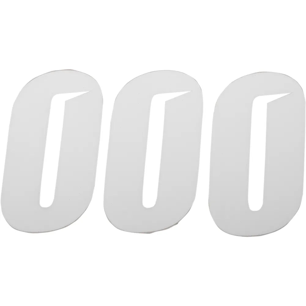 Slash Number Plate - #0 - White - 4"