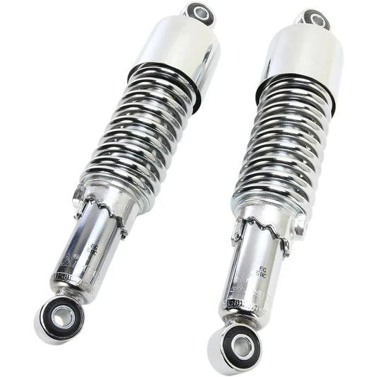 Custom Shorty Shocks with Shroud - Chrome Body/Chrome Spring Finish - Eye Lowering