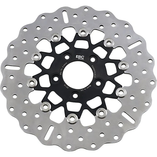 Rotor de freno delantero de acero inoxidable serie FSD para Big Twins - Rotor de freno - Portador negro