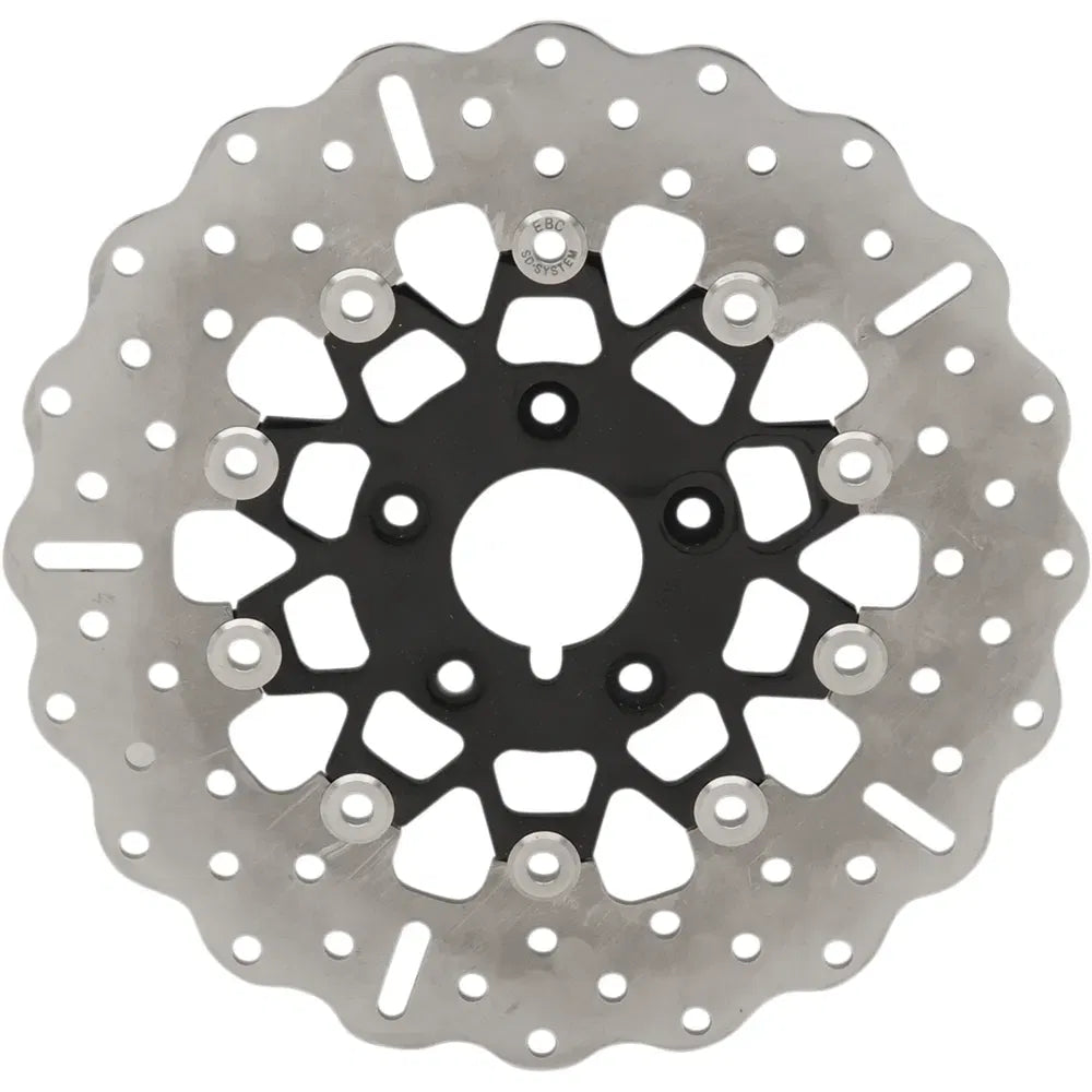Rotor de freno delantero de acero inoxidable serie FSD para Big Twins - Rotor de freno - Portador negro