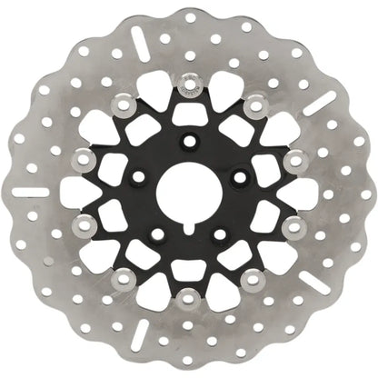 Rotor de freno delantero de acero inoxidable serie FSD para Big Twins - Rotor de freno - Portador negro