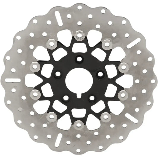 Rotor de freno delantero de acero inoxidable serie FSD para Big Twins - Rotor de freno - Portador negro