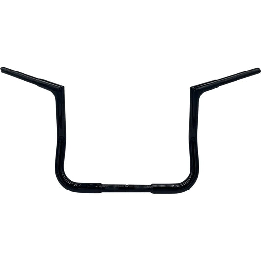 12" Black 1-1/4" Flat Top Handlebar