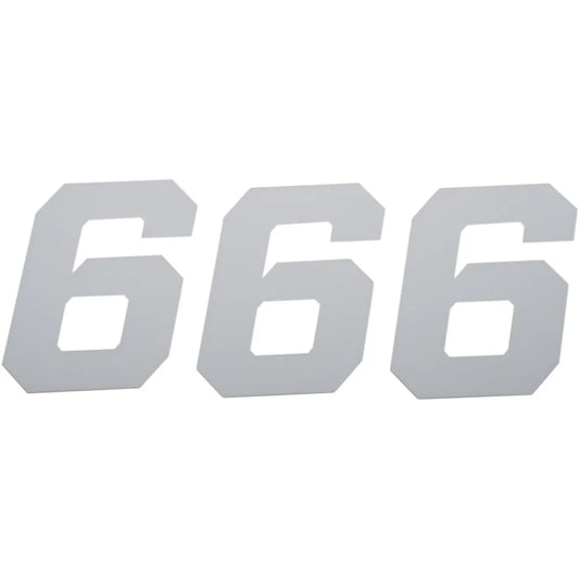 Race Number Plate - #6 - White - 6"