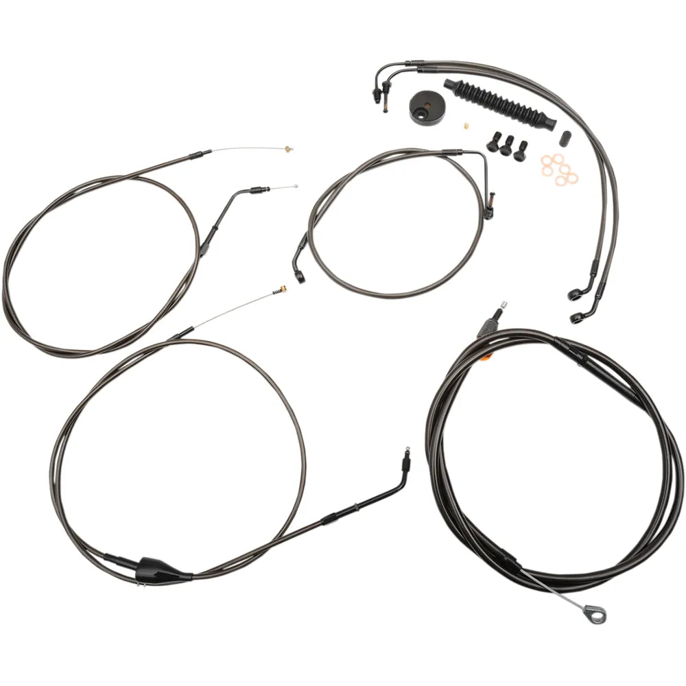 Standard Midnight Braided Handlebar Cable/Brake Line Kit for 12" - 14" Ape Hanger Handlebars988469727