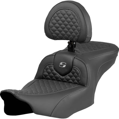 Asiento Dragon Scale Stitch RoadSofa™ - Asiento Roadsofa™ - Dragon Scale Stitch - Punto gris - con respaldo - FLTR/FLHX '23-'24