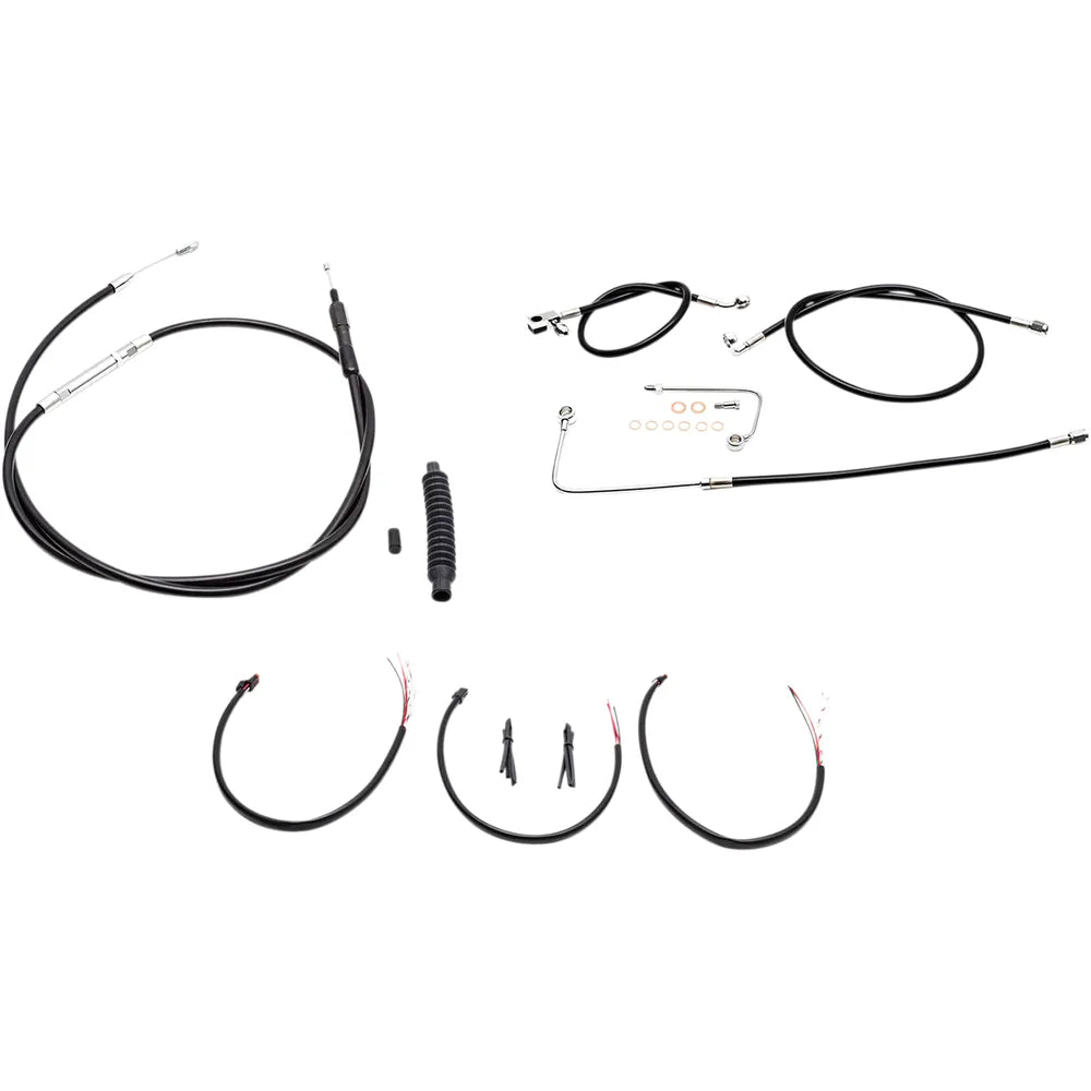 Handlebar Cable/Brake Line Kit - Complete - Mini Ape Hanger Handlebars - Black Vinyl