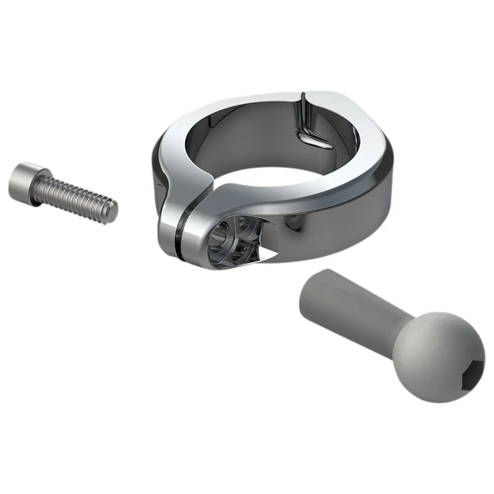 Ball Mount - Aluminum Clamp - 1-1/2" Handlebars - Chrome