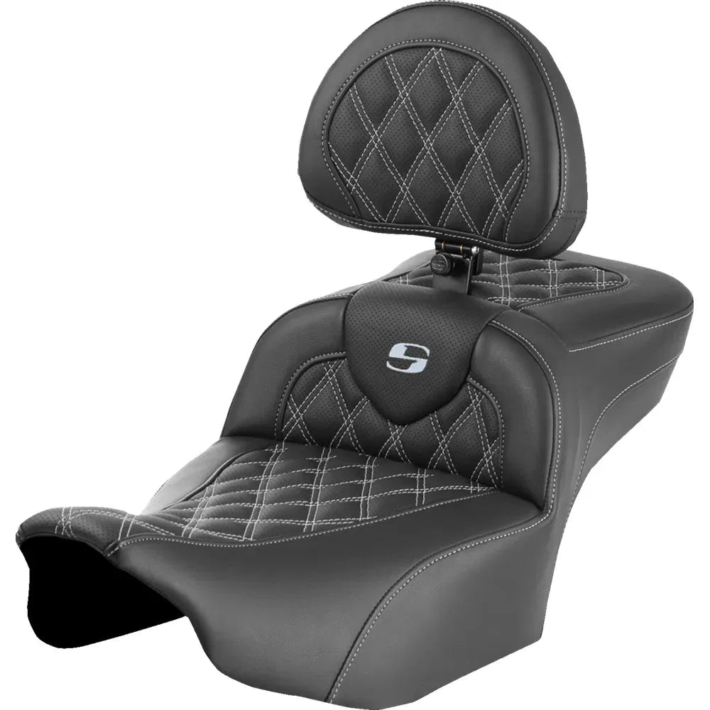 Asiento de alcance extendido Roadsofa™ - Asiento de alcance extendido Roadsofa™ - con respaldo - Costura de celosía - Costura plateada - FLTR/FLHX '23-'24