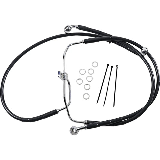 Brake Line - Front - Black - +4" - FXDF '08-'17