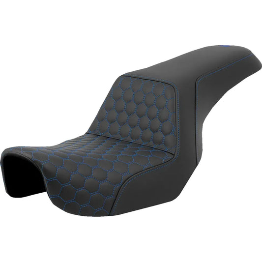 Asiento elevado tipo panal - Asiento elevado - Panal - Costuras azules - Dyna '06-'17