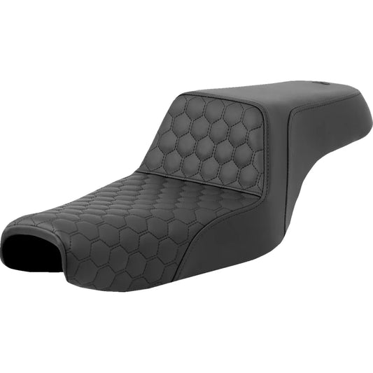 Asiento elevado tipo panal - Asiento elevado - Panal - Costuras negras - Tanque de 3.3 galones - Sportster '04-'21