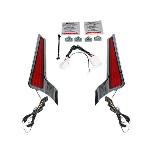 Fascia LED Light Panels - Chrome/Red
