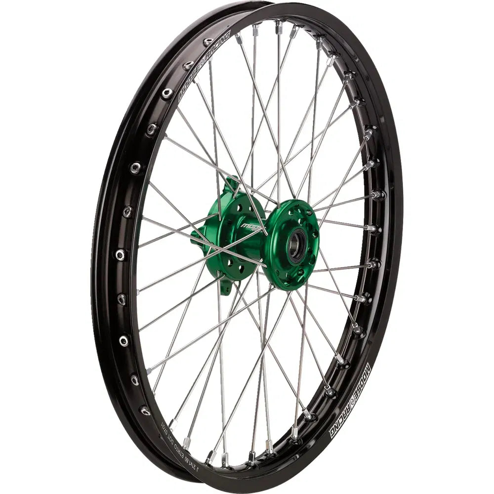 Rueda completa SX-1 - Conjunto de ruedas - SX-1 - Completa - Delantera - Rueda negra/Buje verde - 21x1.6 - Kawasaki KX