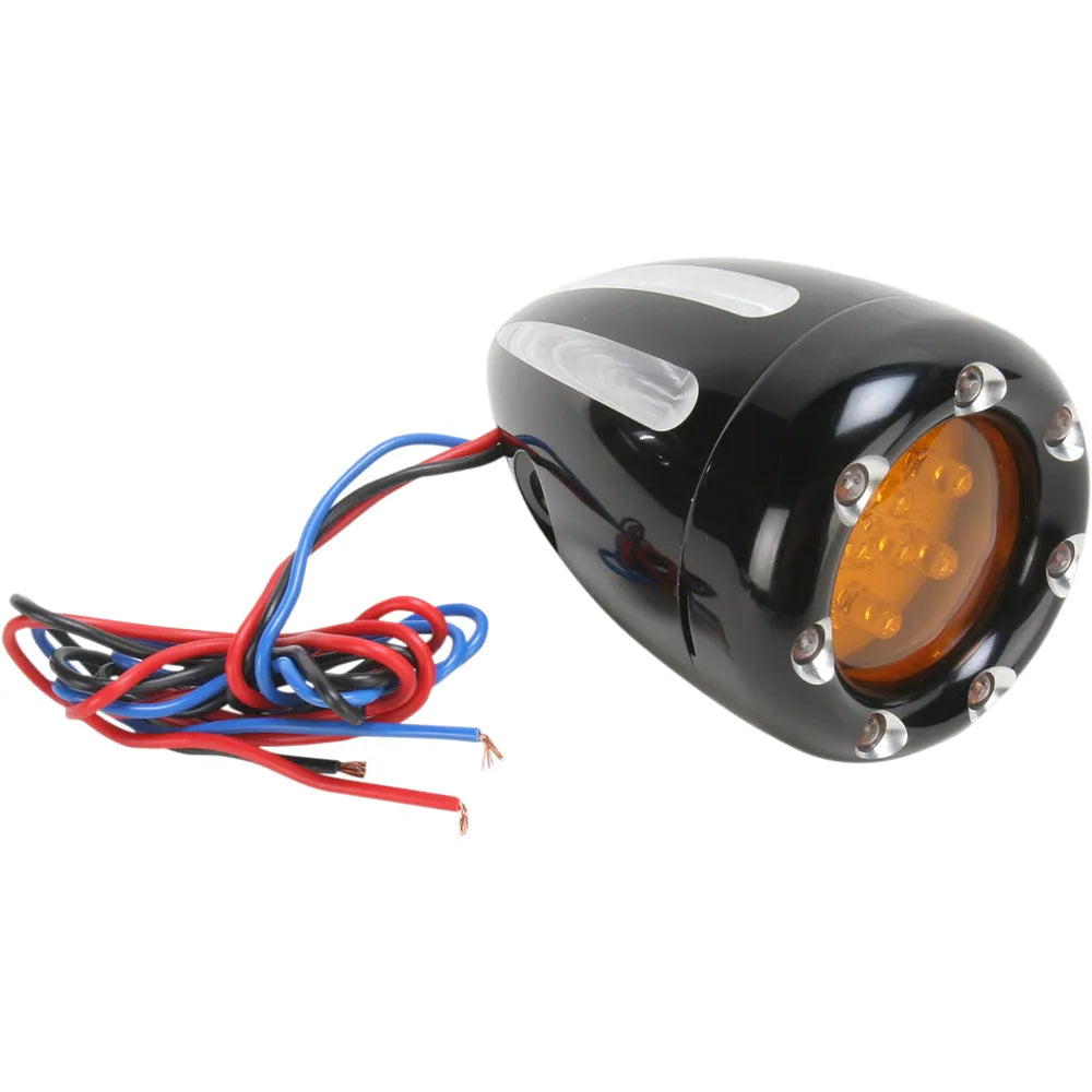 LED Deep Cut Signals - Black/Amber - White Ring