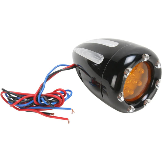 LED Deep Cut Signals - Black/Amber - White Ring