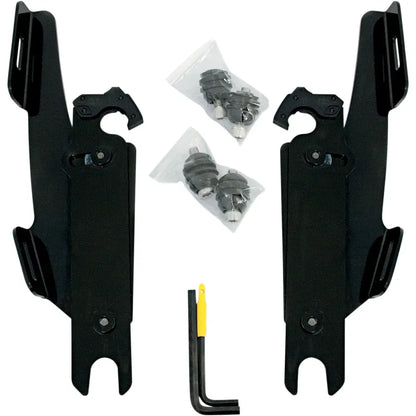 Kit de montaje completo con bloqueo de gatillo para parabrisas Fats/Slim - Kit de hardware - Negro - Sin barra de luces - Negro