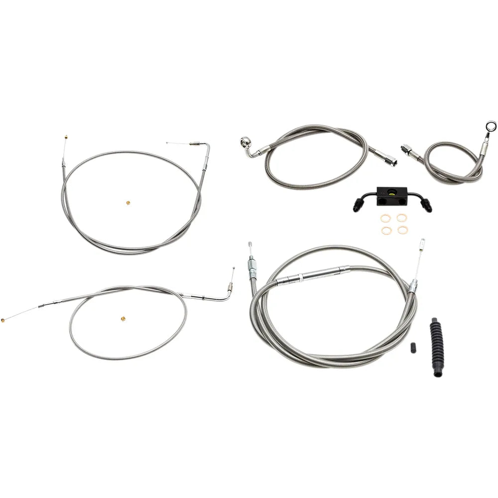 Handlebar Cable/Brake Line Kit  - Mini Ape Hanger Handlebars - Stainless Steel