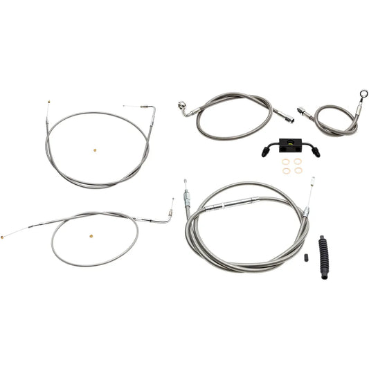 Handlebar Cable/Brake Line Kit  - 12" - 14" Ape Hanger Handlebars - Stainless Steel