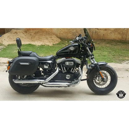Alforjas rígidas Lamellar Raven Extra Large Shock Cut-out Leather Covered para Sportster 48 XL1200X