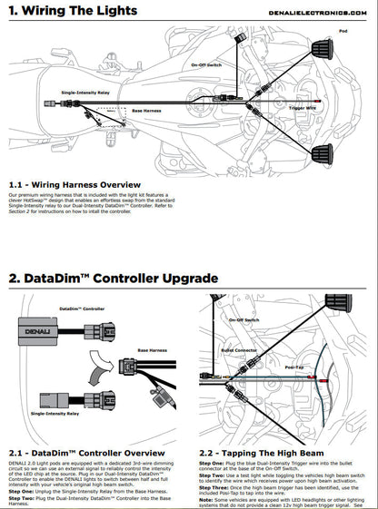 Controlador de intensidad dual DataDim™ para arnés de luces de conducción