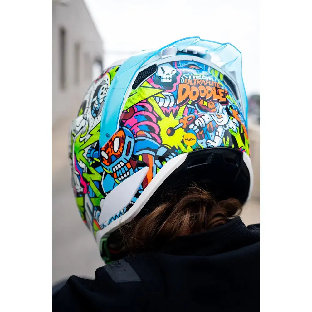 Casco Icon Ultraflite Doodle 3 MIPS - azul