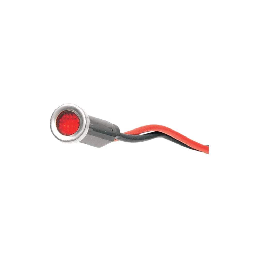 Snap-In Indicator Light - Red - Stainless Steel Bezel