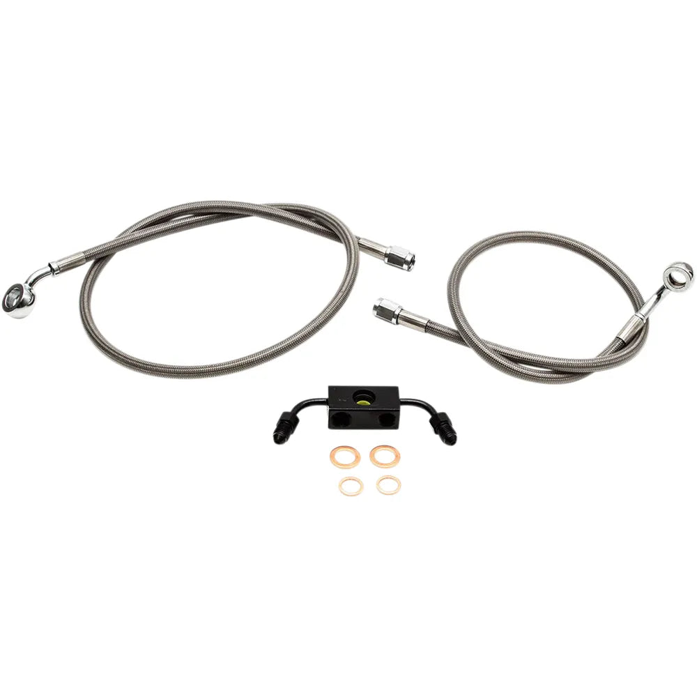 Brake Lines - 12" - 14" Ape Hanger Handlebars - Stainless Steel