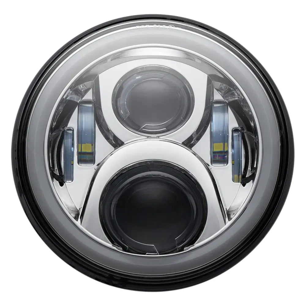 Headlamp - 7" - LED - Chrome