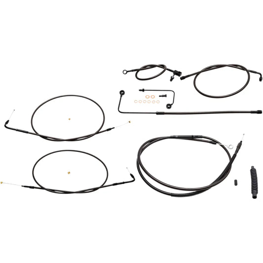 Standard Midnight Braided Handlebar Cable/Brake Line Kit for 12" - 14" Ape Hanger Handlebars573662642