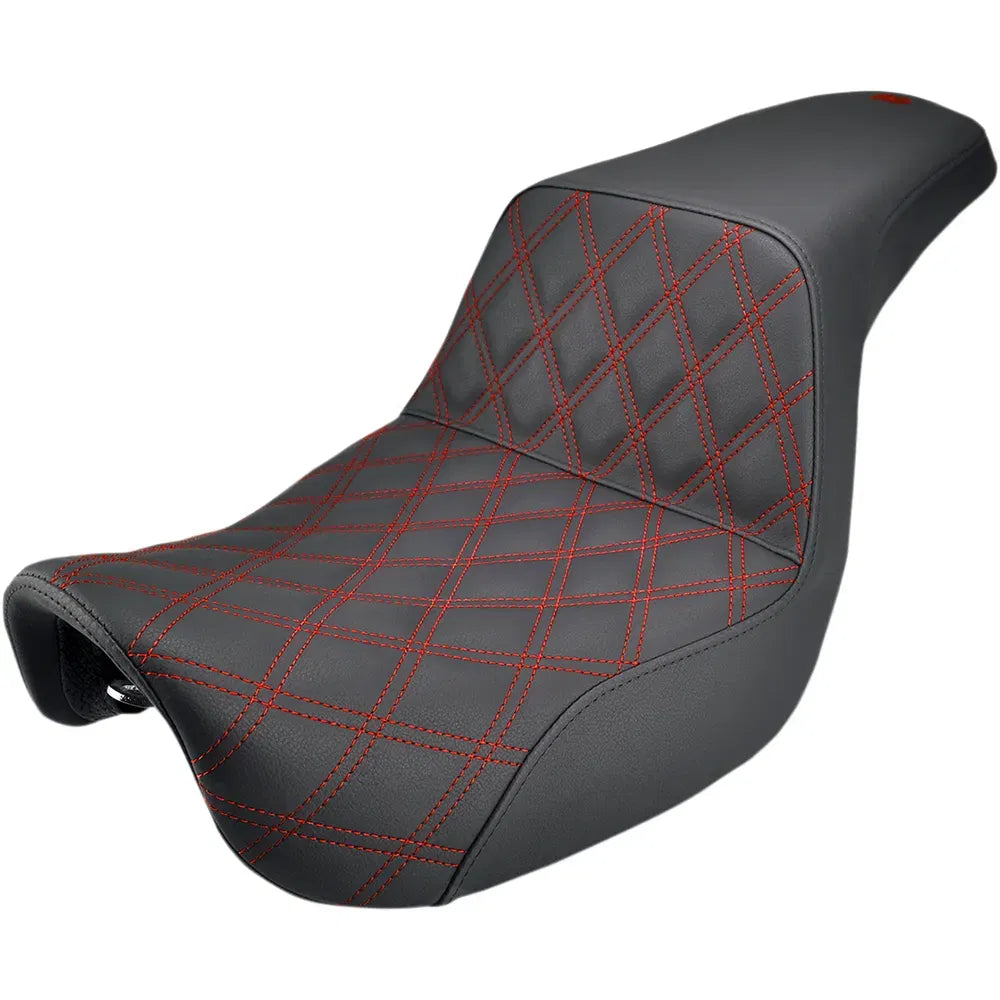 Step Up Seat - Lattice Stitched - Red Stitched - Dyna