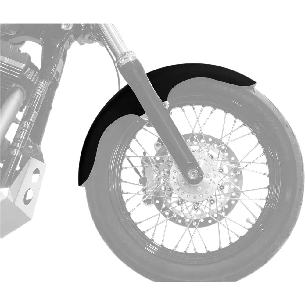 Guardabarros delantero serie Hugger con bloques de montaje para Softail/Dyna - Kit de guardabarros Klub - con bloques satinados - Acero - 19"