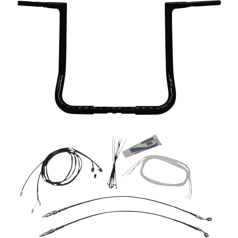 16" Black 1-1/4" Flat Top Handlebar Kit