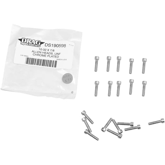 Tornillos allen estriado #10-32 x 7/8" cromo