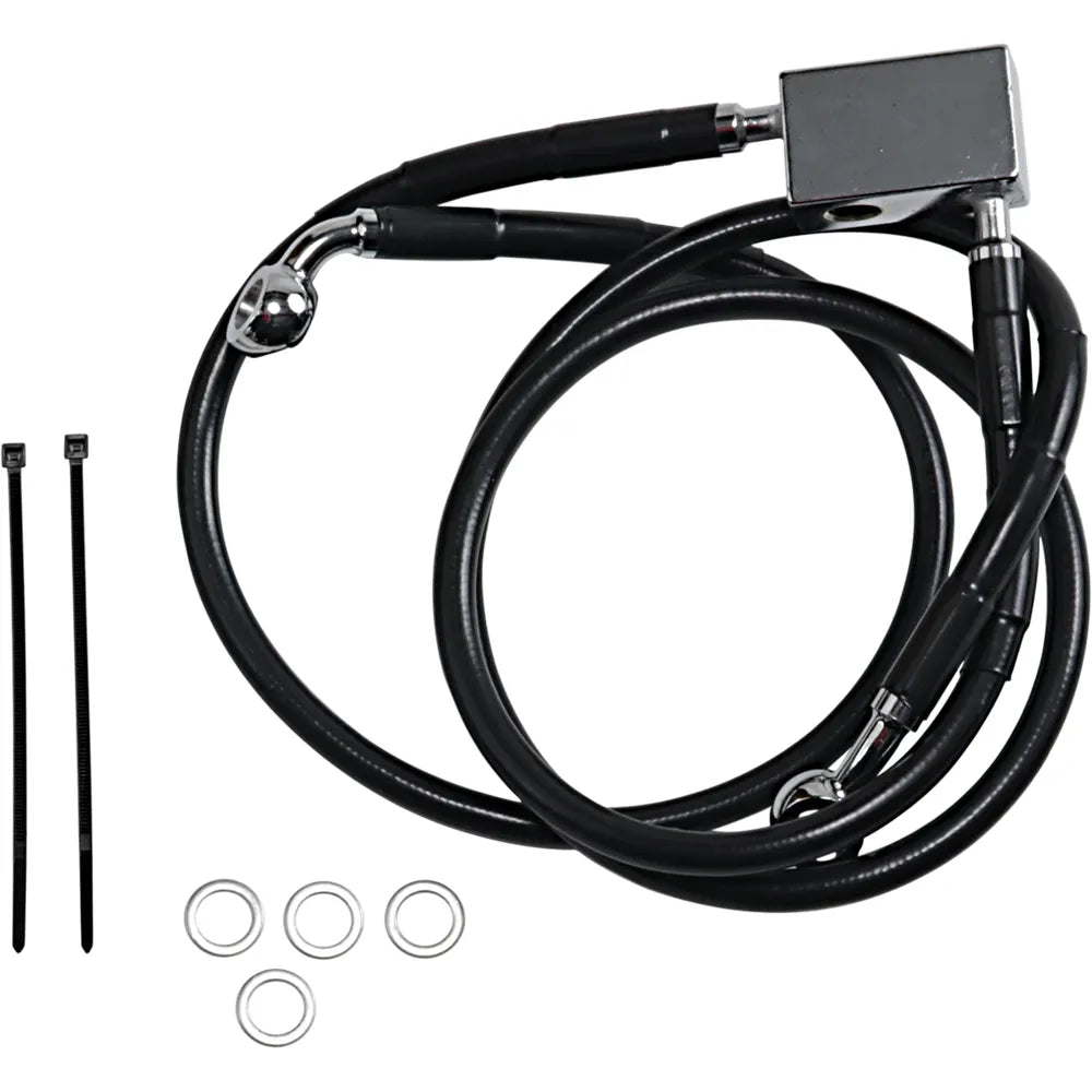 Brake Line - Rear - Black - +3" - Softail '00-'03