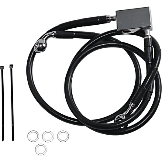 Brake Line - Rear - Black - +3" - Softail '00-'03