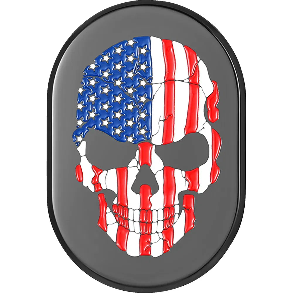 Cubierta de antena - Cubierta de antena - Guardabarros trasero derecho - Calavera con bandera estadounidense - Negro
