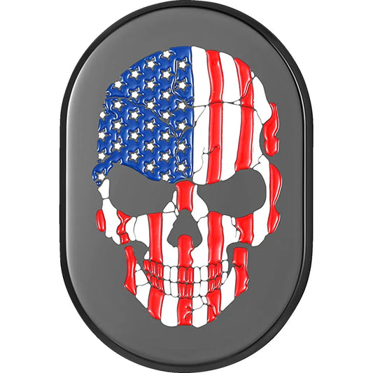Cubierta de antena - Cubierta de antena - Guardabarros trasero derecho - Calavera con bandera estadounidense - Negro