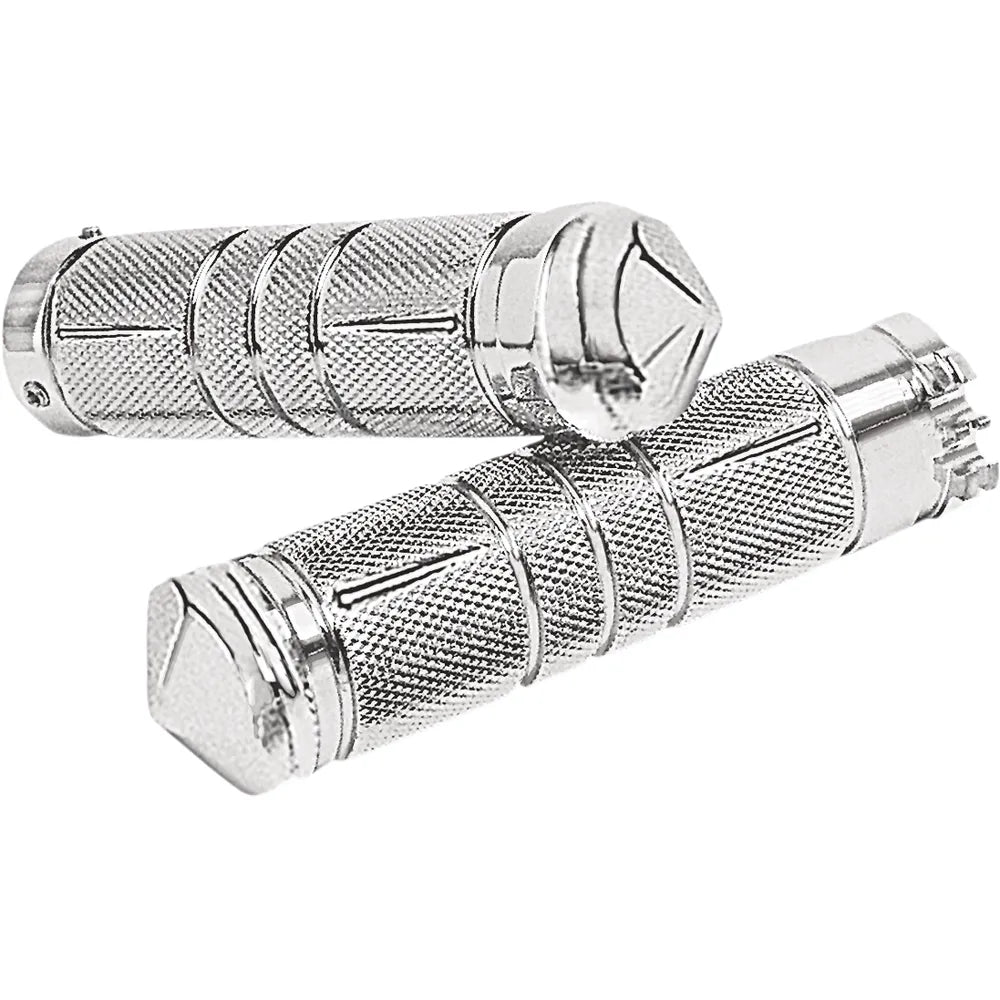 Puños personalizados de diamante moleteado - Puños personalizados de diamante moleteado - Cromo