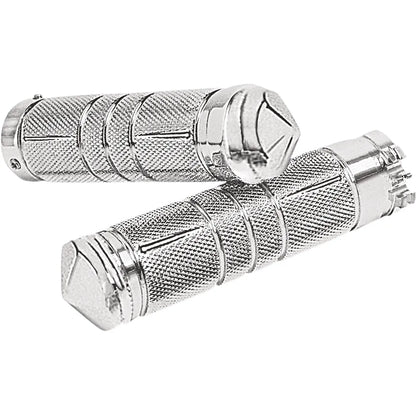 Puños personalizados de diamante moleteado - Puños personalizados de diamante moleteado - Cromo