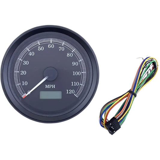 Universal 3-3/8" Programmable Electronic Speedometer - MPH - Black Face - Black Bezel