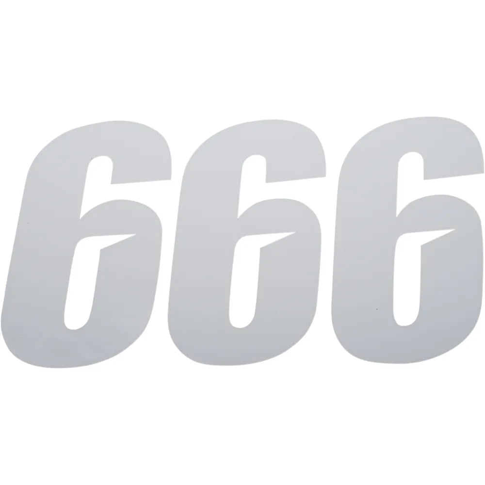 Slash Number Plate - #6 - White - 6"