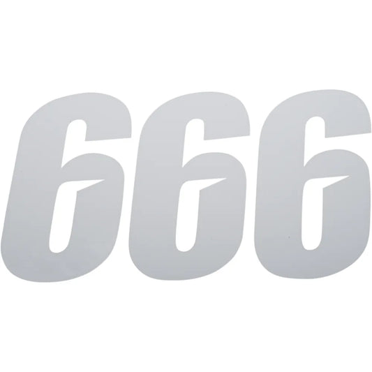 Slash Number Plate - #6 - White - 6"