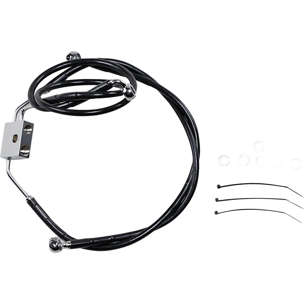 Brake Line - Front - Black - +10" - FXDF '12-'17
