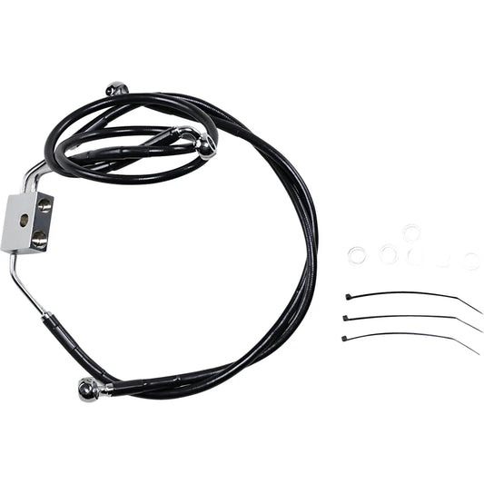 Brake Line - Front - Black - +10" - FXDF '12-'17
