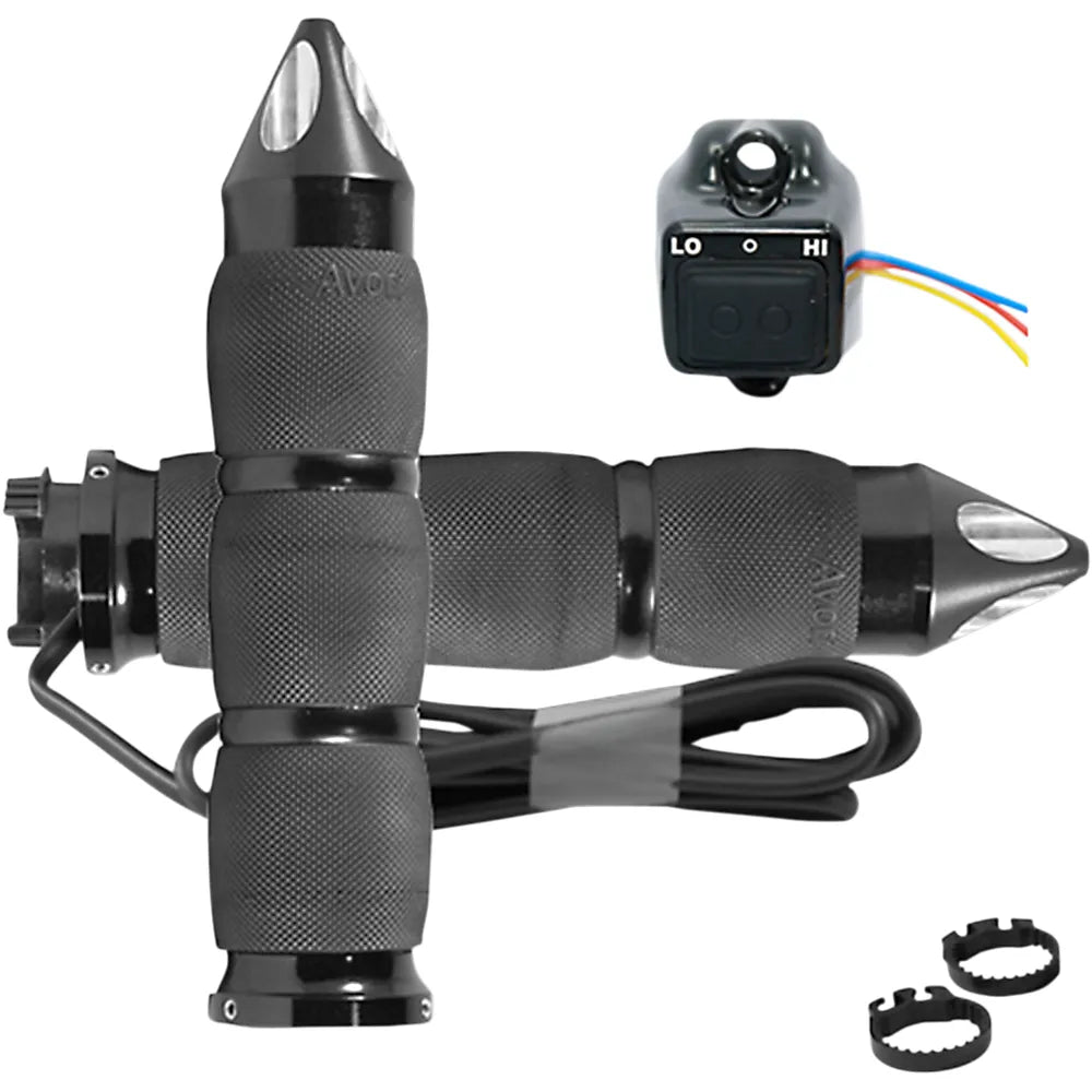 Grips - Heated - Air Cushion - Spike - Metric - Black