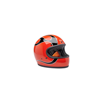 Casco Biltwell Gringo - Flames - Competition Orange