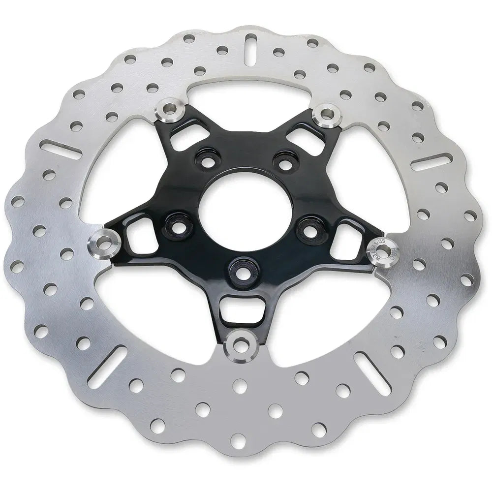 Rotor de freno delantero de acero inoxidable serie FSD para Big Twins - Rotor de freno - Portador negro