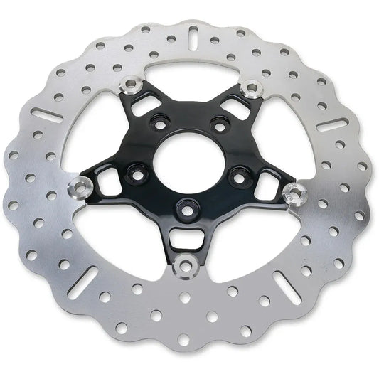 Rotor de freno delantero de acero inoxidable serie FSD para Big Twins - Rotor de freno - Portador negro